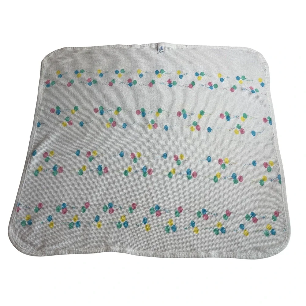 Vintage 90s Cozy Baby Products Waffle Knit Blanket 100% Cotton Made in USA